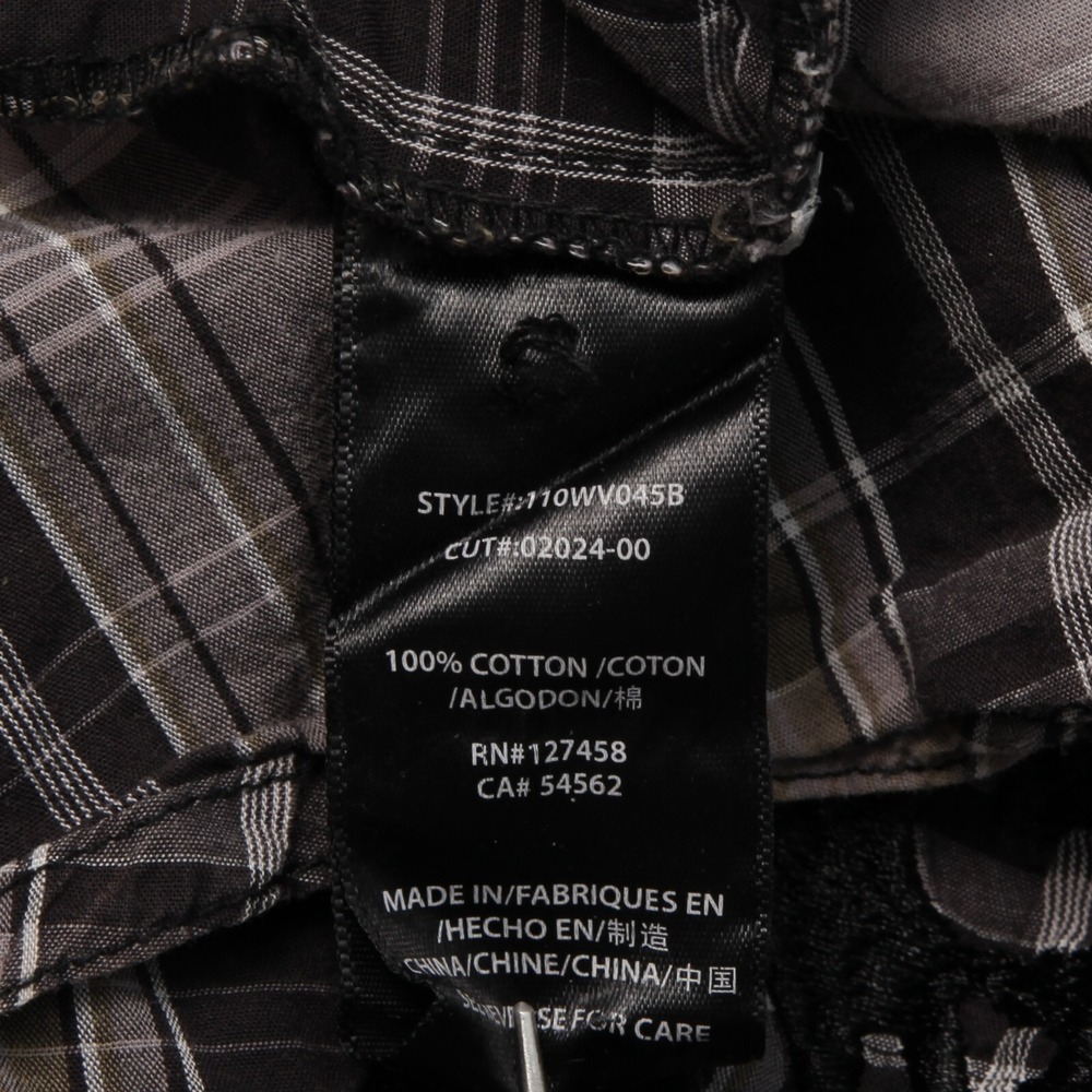 Affliction Shirt Mens Extra Large Gray Plaid Embroidered Skull Pockets * - Picture 7 of 12